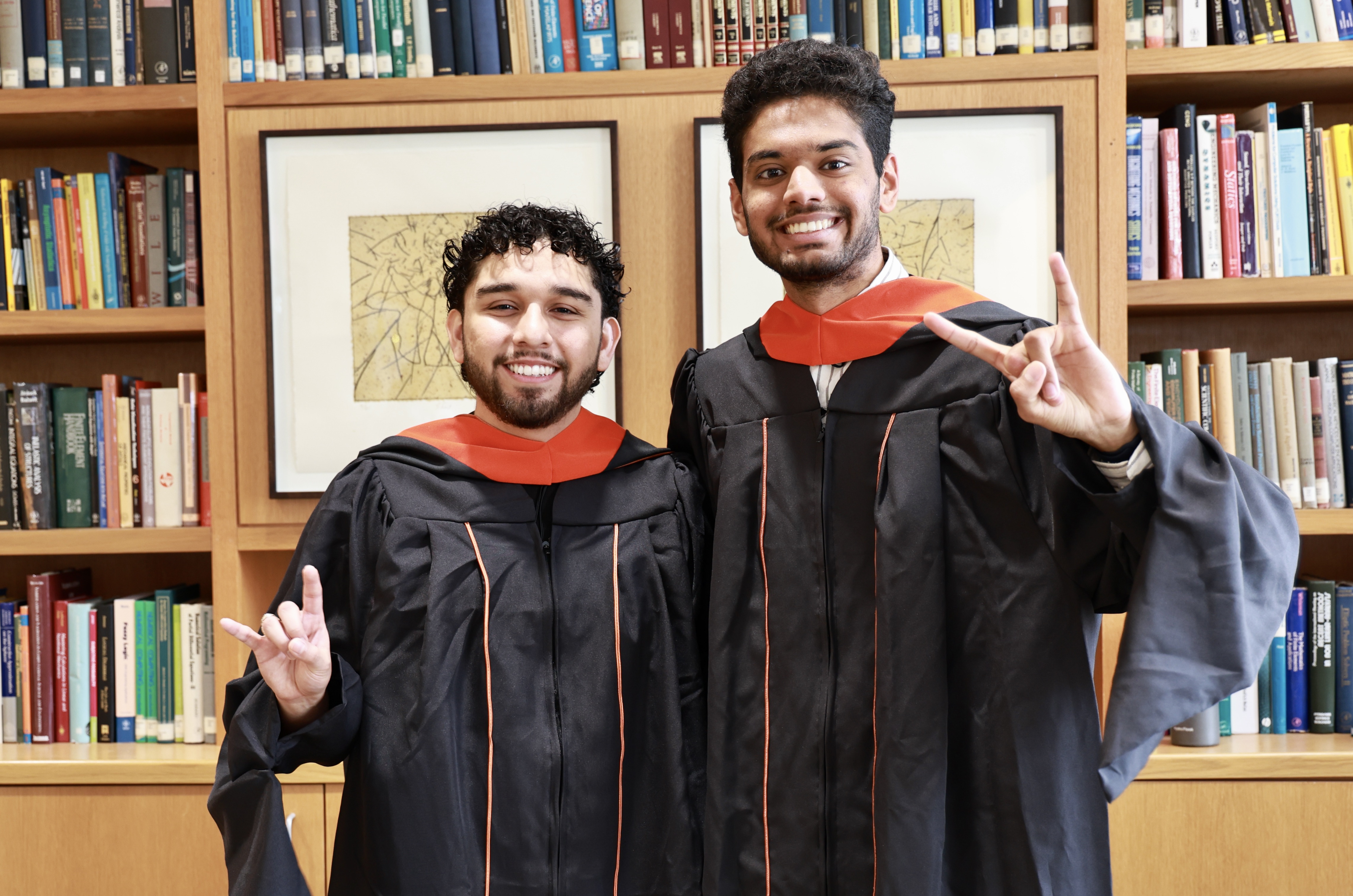 Pictured from l-r: David Fridovich-Keil with graduates Antonio Jimenez and Atharva Kalamkar.