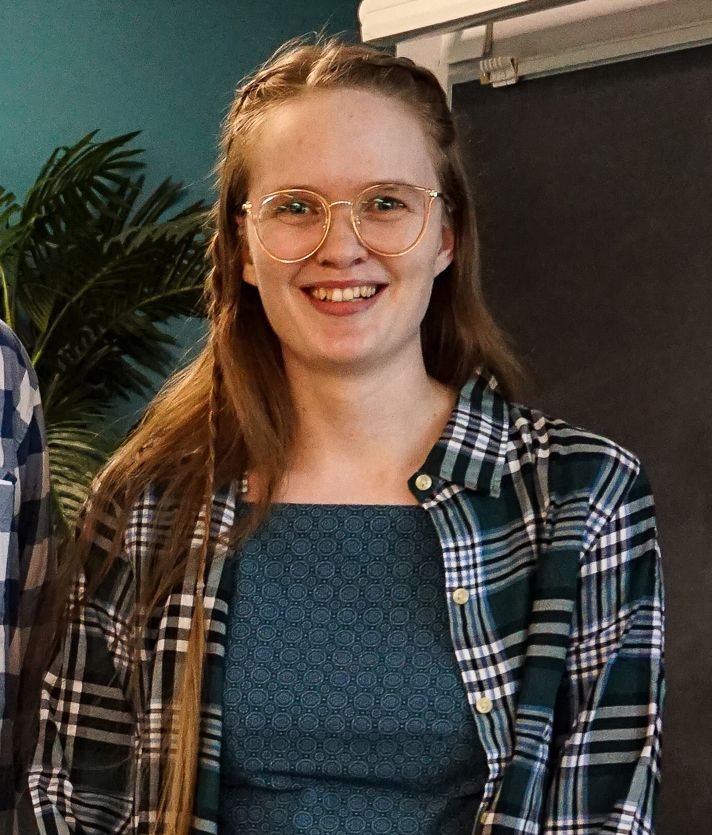 Stowers at the end of her dissertation defense.