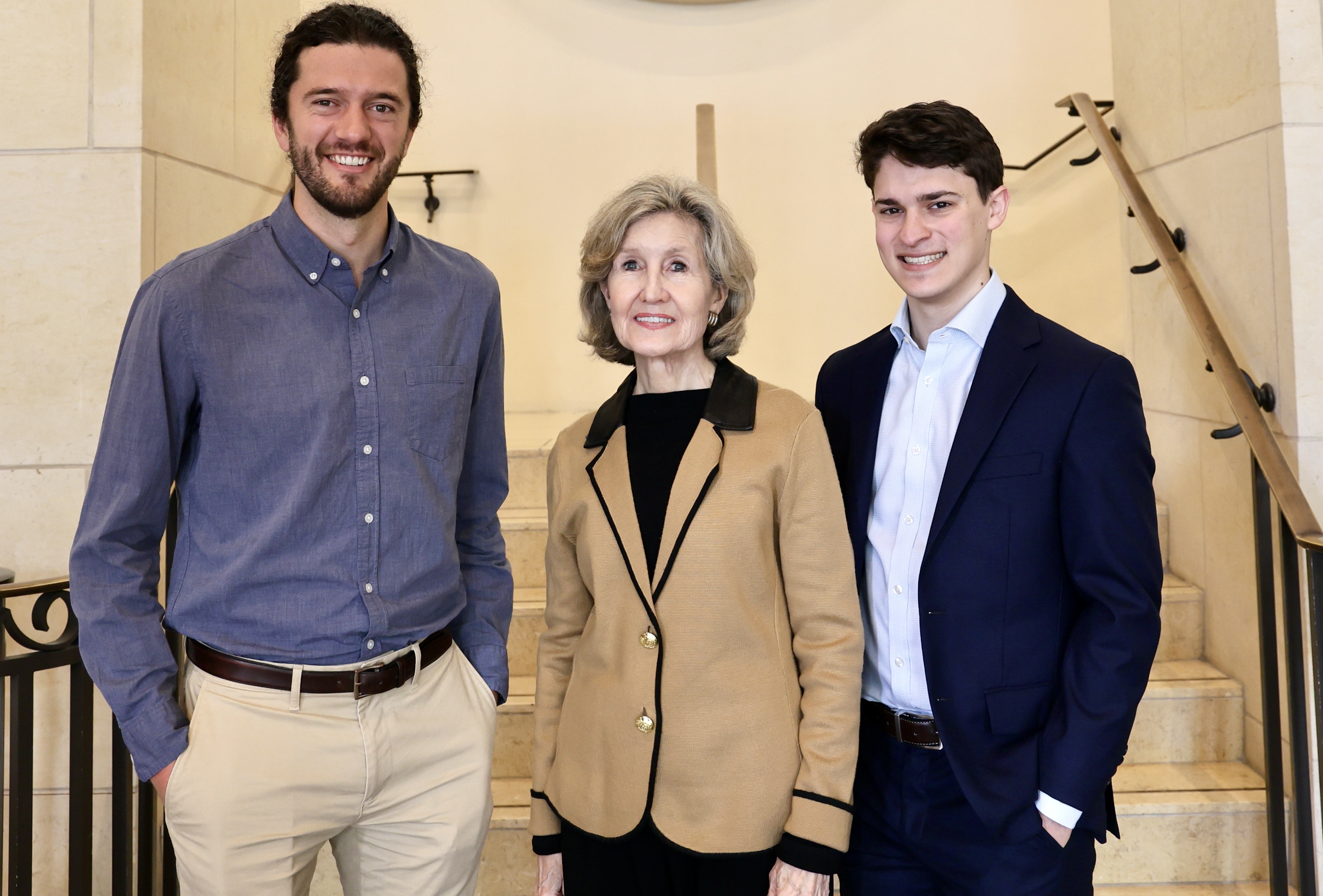 L-r: Benjamin (Ben) Zastrow, Sen. Kay Bailey Hutchison, Braden Pecora. Credit: Joanne Foote