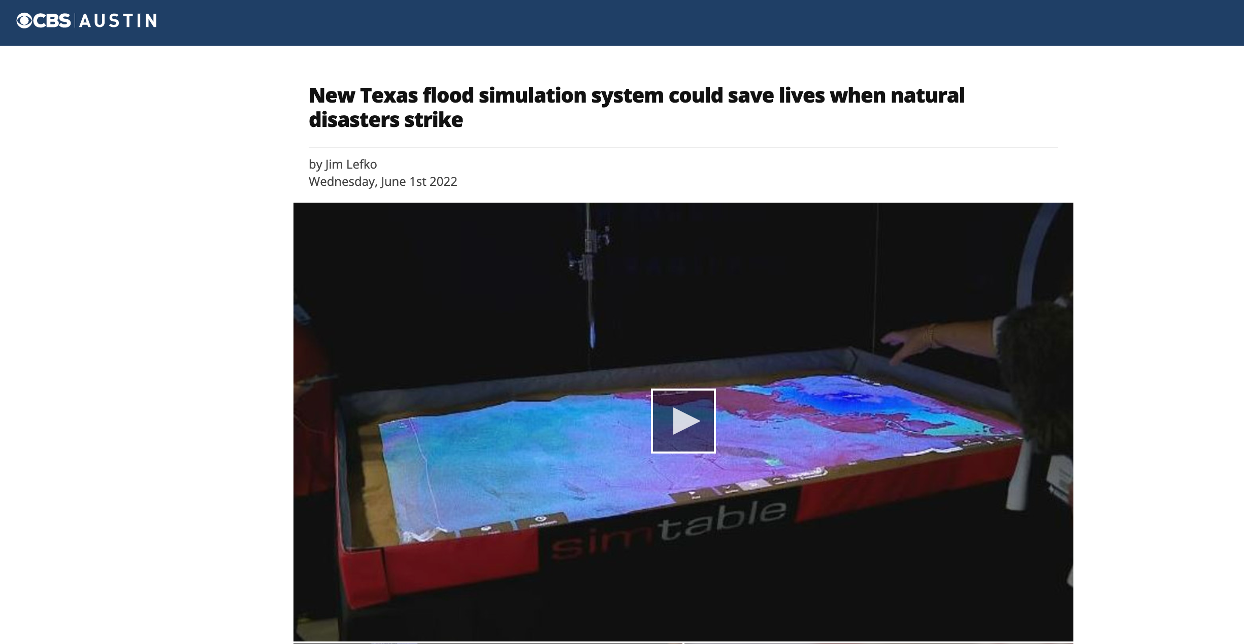 CBS Austin New Texas flood simulation system could save lives when natural disasters strike