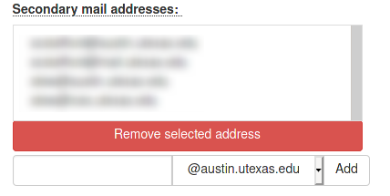Secondary email addresses